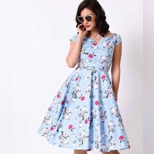 Hell Bunny Vixen Belinda Floral Midi Dress Medium